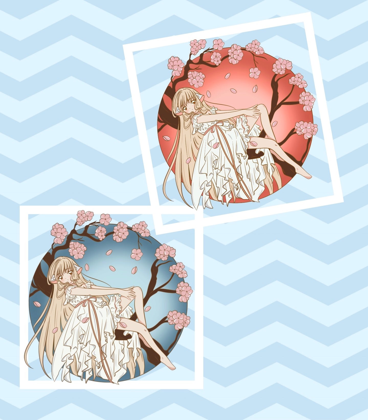 Chii Sakura Pins Blue & Red **In-Hand**