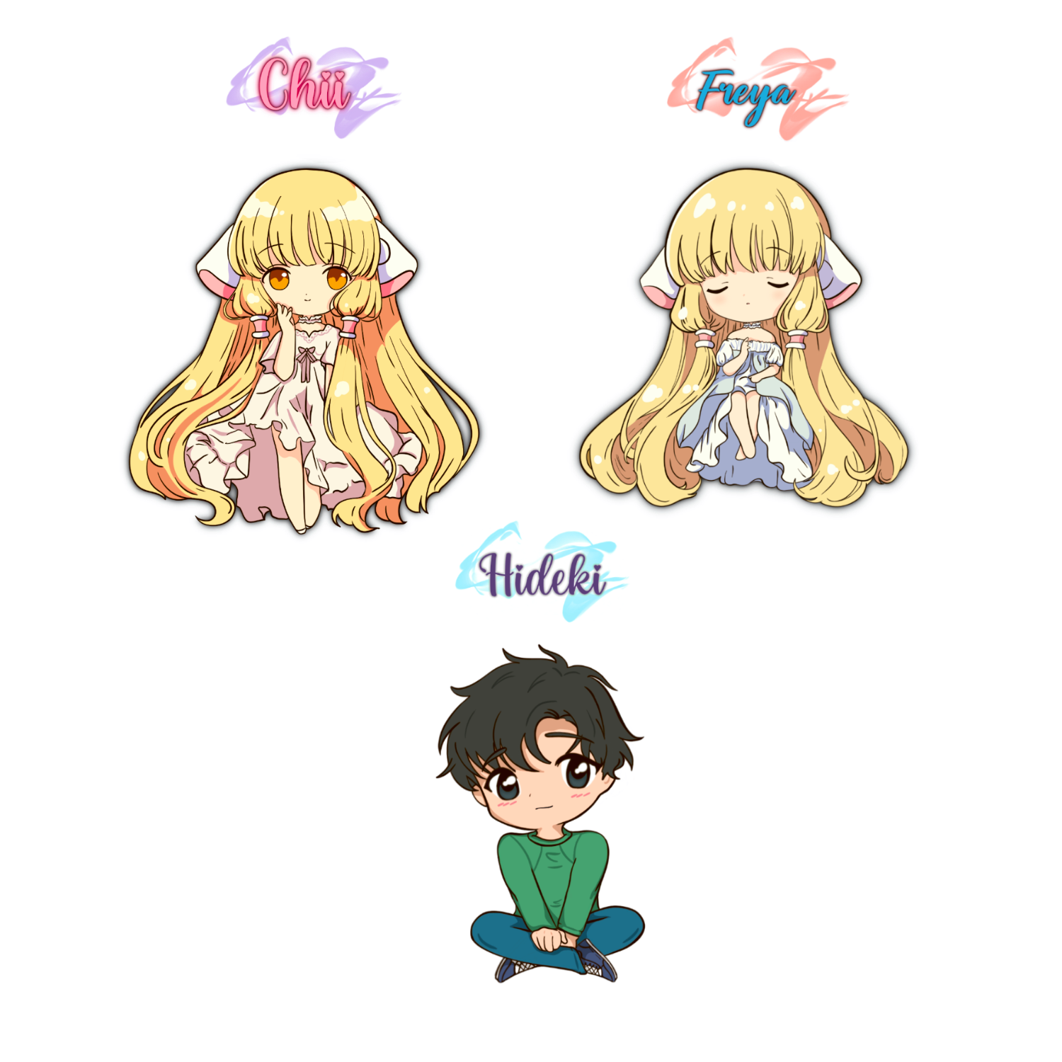 Chibi Universe Chronicles, Chii, Freya and Hideki  ❀In-Hand❀